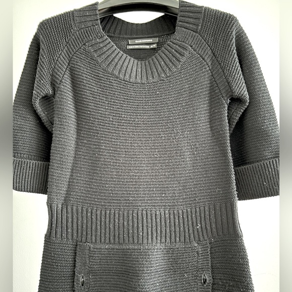 Club Monaco Black Medium Knit Wool Dress with Front Pocket - Picture 2 of 4